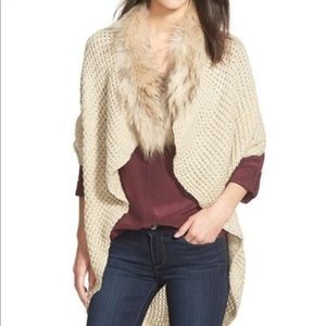 Linda Richards Fur Trim Sweater Vest